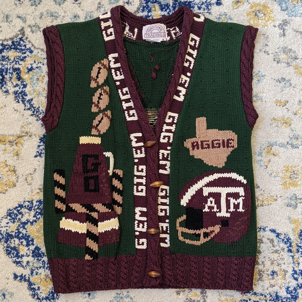 Vintage A&M football varsity sweater vest